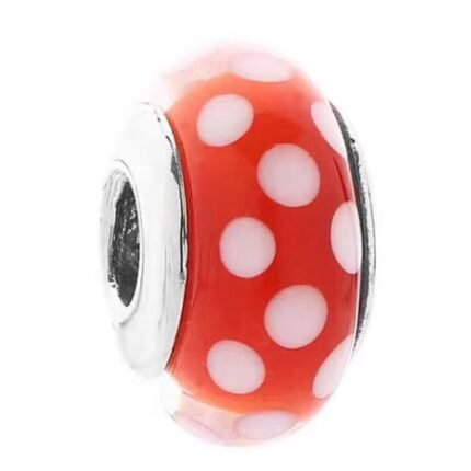 Pandora's white dots, red glass, beaded jewelry, DIY accessories, exquisite