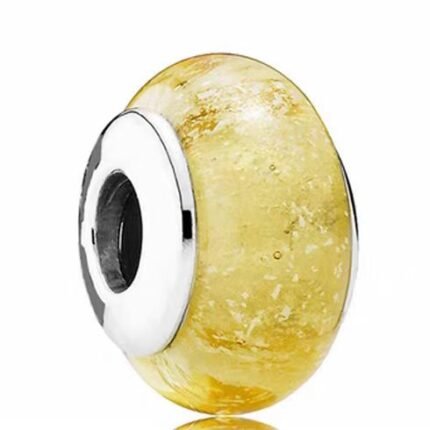 Pandora's golden yellow shimmering glass beaded bracelet accessories DIY exquisite and concise