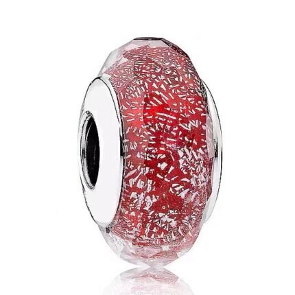 Pandora's color white sand red glass beaded bracelet accessories DIY exquisite and concise