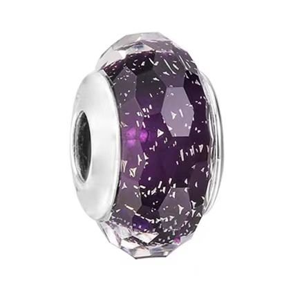 Pandora faceted white sand purple glass beaded bracelet accessories DIY exquisite and concise