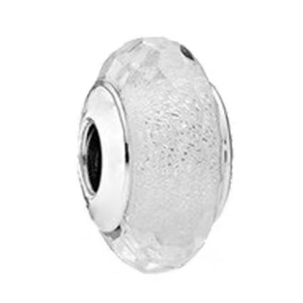 Pandora faceted quicksand white glass beaded bracelet accessories DIY exquisite and concise