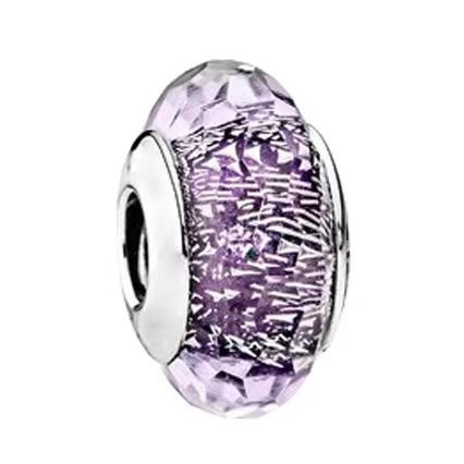 Pandora's faceted facet is bright white sand purple glass beaded bracelet accessories DIY exquisite and concise