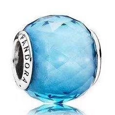 Pandora facet clear blue glass beaded handmade DIY loose bead jewelry accessories