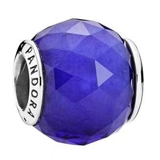 Pandora's cut surface is round and transparent, blue glass beads, DIY jewelry accessories, loose beads, exquisite and simple