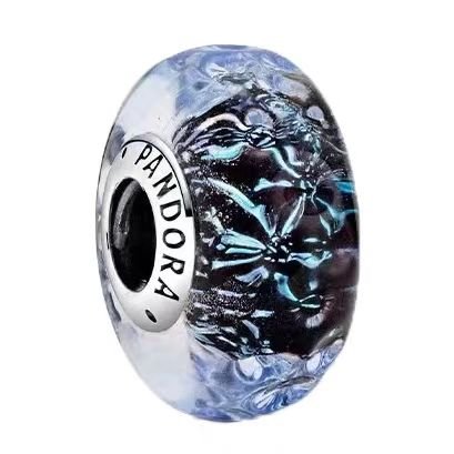 Pandora's bright fireworks, black glass beads, DIY jewelry accessories, loose beads, exquisite and simple