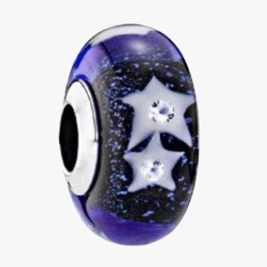 Pandora, star blue, glass beading, DIY jewelry accessories, loose beads, exquisite and simple