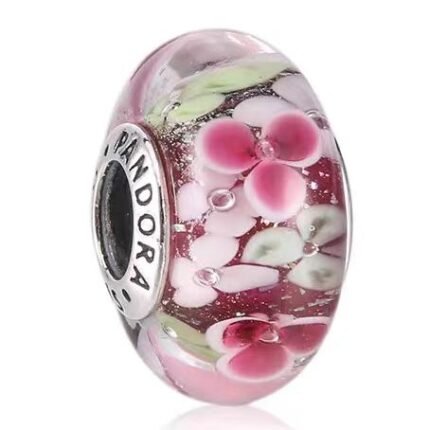 Pandora petals, bright red glass beads, DIY jewelry accessories, loose beads, exquisite and simple