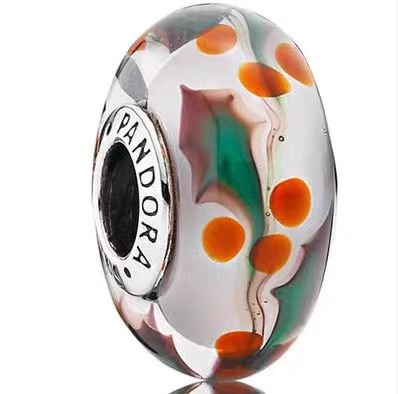 Pandora orange dot multi-color glass beaded DIY accessories are exquisite and simple.