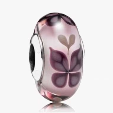 Pandora butterfly, dark red glass beads, DIY accessories, exquisite and simple.