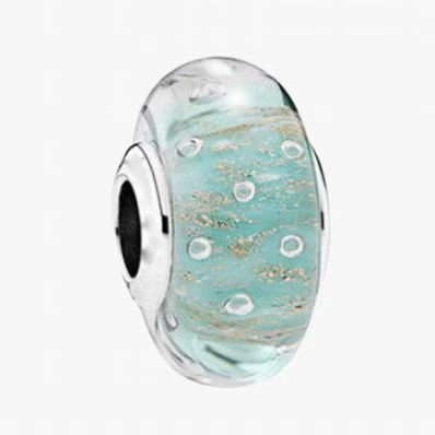 Pandora quicksand green bottom bubble glass beading DIY accessories jewelry exquisite and simple.