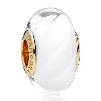 Pandora waves are clear, white glass beads, DIY accessories, loose beads, exquisite and simple