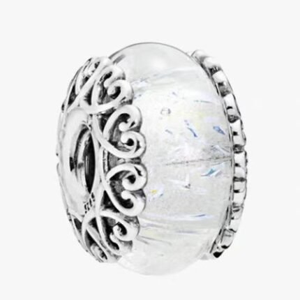 Pandora white glass beaded DIY accessories loose beads are exquisite and simple