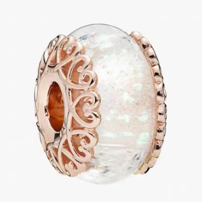 Pandora flower decoration wrapped in glitter white glass beads is simple and high-end.