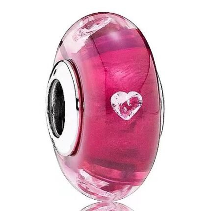 Pandora's solid heart-shaped bubble glass beads are delicate and simple