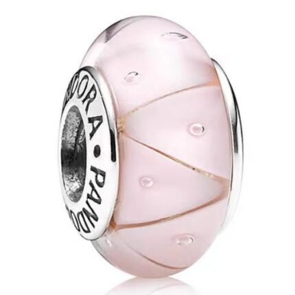Pandora's layered milk powder colored glass beads are delicate and simple