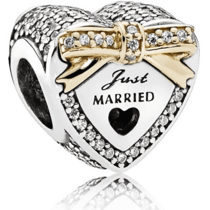 Pandora 925 silver 792083CZ heart-shaped inlaid bead