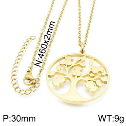 TOUS stainless steel creative tree bear shaped circular necklace pendant