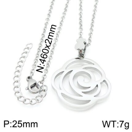 TOUS Stainless Steel Bear Flower Frame Decorative Necklace Pendant