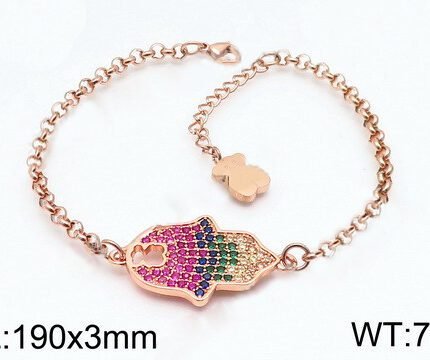 TOUS 925 Silver Multicolor Zircon Arrangement Wind Chime Hollow Bear Bracelet