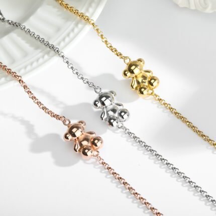 TOUS 925 silver glossy three-dimensional Spanish bear bracelet