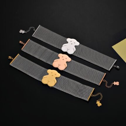 TOUS 925 Silver Spanish Bear Silver Hollow Wide Bracelet