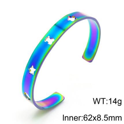 TOUS stainless Steel Material Spanish Bear Hollow Colorful Bracelet