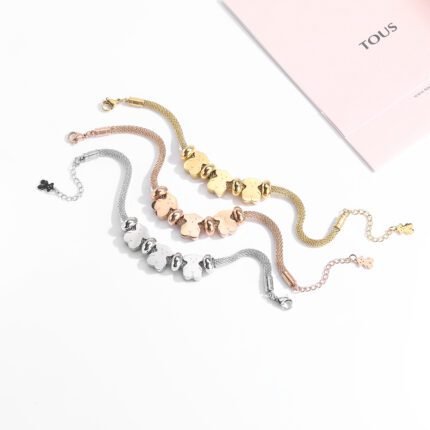 TOUS stainless steel material round bead multi bear combination bracelet