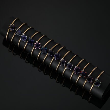 TOUS 925 Silver Purple Zircon Four cornered Bear Bracelet with Multiple Color Styles