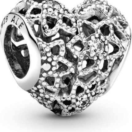 Pandora 925 silver 796264CZ heart-shaped hollow string decoration
