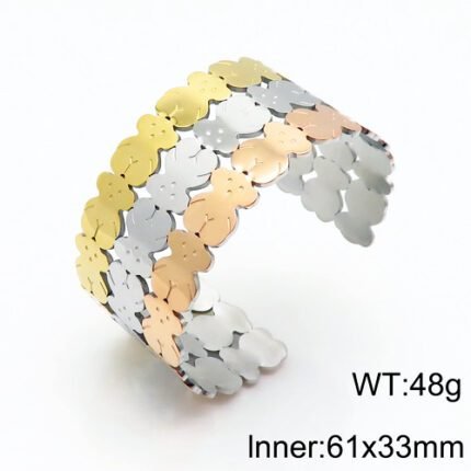 Stainless Steel Multi Color Spanish Bear Combination Bracelet