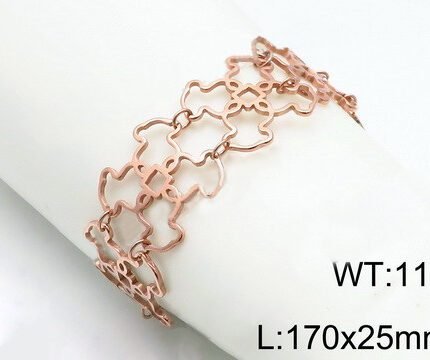 TOUS Stainless Steel Geometric Frame Bear Combination Multiple Color Bracelet