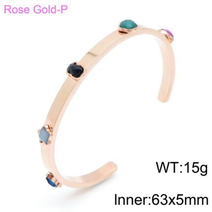 TOUS Stainless Steel Colorful Zircon Shaped Bracelet