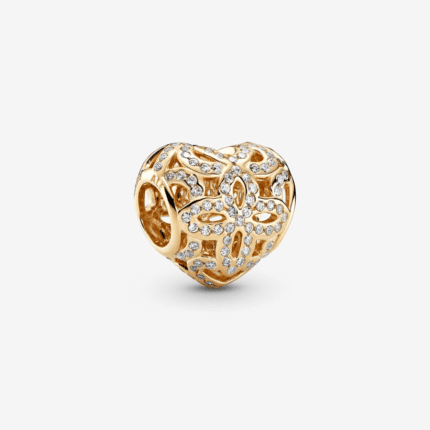 925 silver Pandora 750837CZ hollow flower heart-shaped string decoration