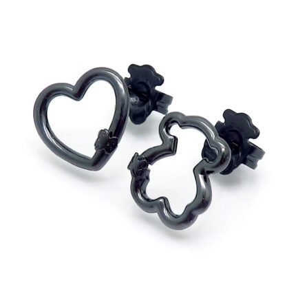 Tous 925 silver love bear ring frame solid color Earrings