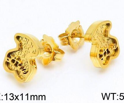 TOUS 925 Silver Spanish Bear Geometric Little Bear Engraved Earstuds