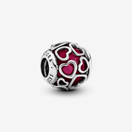 Pandora 925 Silver 792036NCC Cherry Pink Love Pattern String Decoration