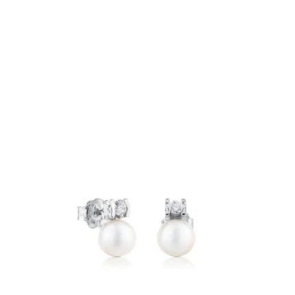 White Gold Les Classiques Earrings with Diamond and Pearl