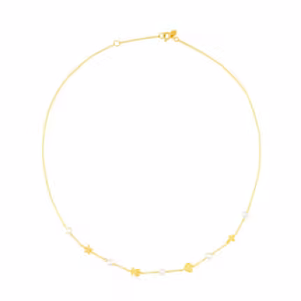 Gold Sweet Dolls Necklace with Pearl