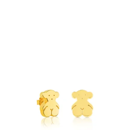 Gold Sweet Dolls Earrings big Bear motif. Push back.
