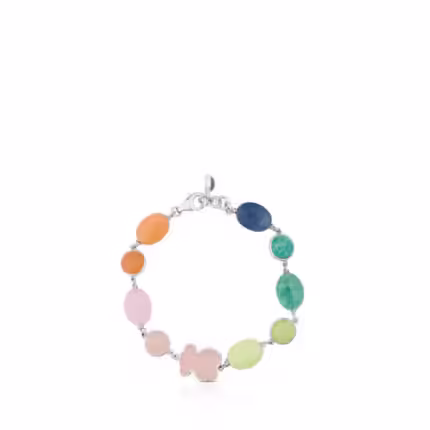 Silver New Color Bracelet with Gemstones