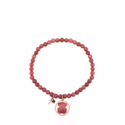 Rose Vermeil Silver Camille Bracelet with Rhodonite, Iolite and Pearl