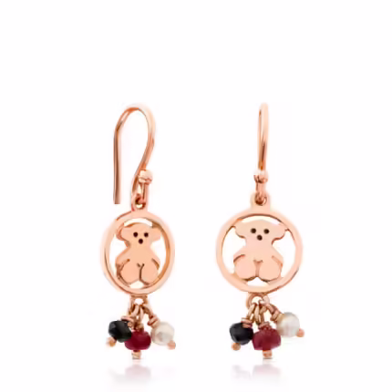 Rose Vermeil Silver Camille Earrings with Onyx