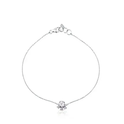 White Gold with Diamonds and Topaz Eklat Bracelet