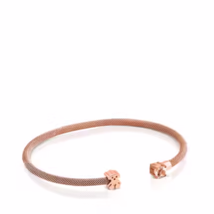 Steel and Rose Vermeil Silver Eklat Bracelet with Topaz