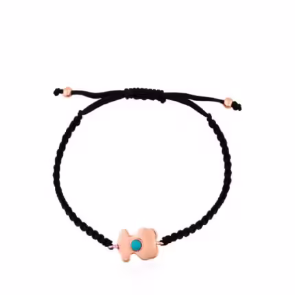 Rose Vermeil Silver Super Power Bracelet with Cord and Turquoise