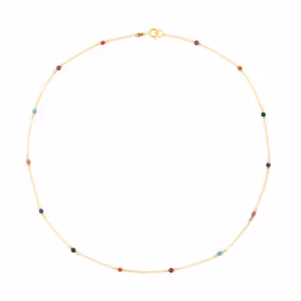 Vermeil Silver Super Power Necklace with Gemstones