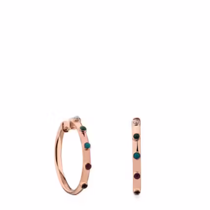 Rose Vermeil Silver Super Power Earrings with Gemstones