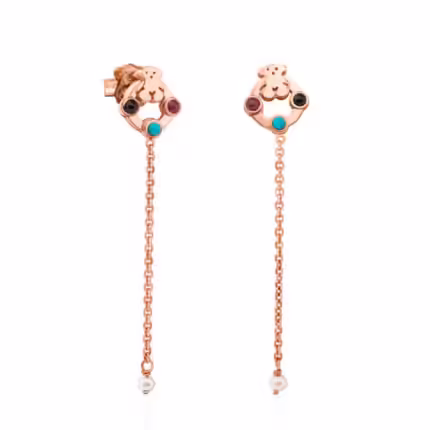 Rose Vermeil Silver Super Power Earrings with Gemstones