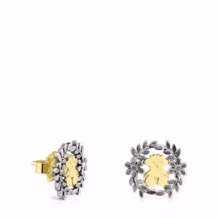 Silver Vermeil and Oxidized Silver Real Mix Earrings