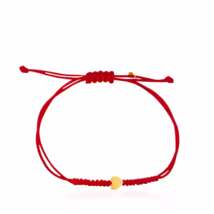 Red Cord and Gold Sweet Dolls XXS heart Bracelet
